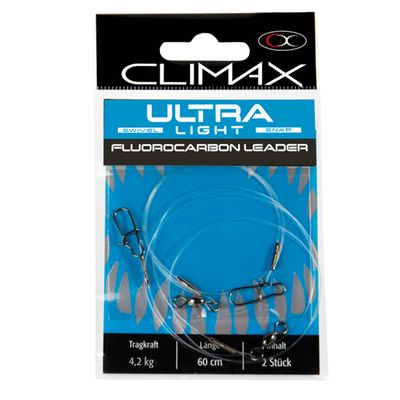 Climax Ultra Light Leader Fluorocarbon 2 Stück Gebundenes Vorfach