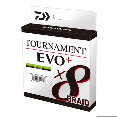 Daiwa Tournament X8 Braid EVO+ 135m Chartreuse geflochtene Angelschnur