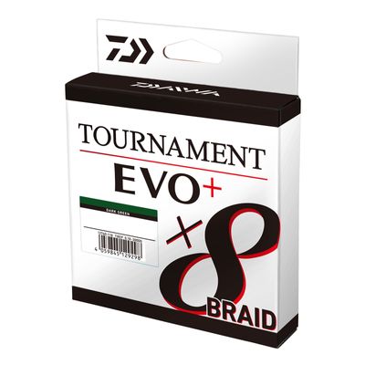 Daiwa Tournament X8 Braid EVO+ 135m Dunkelgrün geflochtene Angelschnur