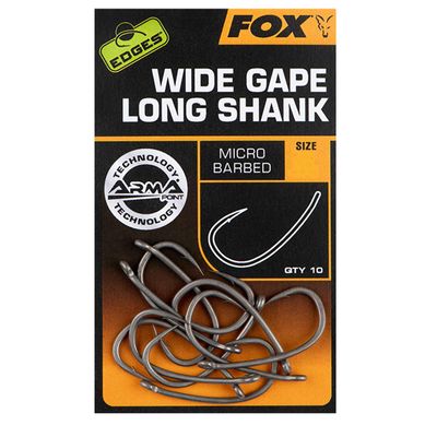 Fox Edges Armapoint Wide Gape Long Shank Hooks X10 Karpfenhaken