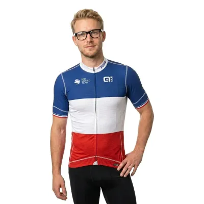 ALÈ Fahrradtrikots kurzarm Alé Cycling Groupama FDJ Champion France PRO 2023 0