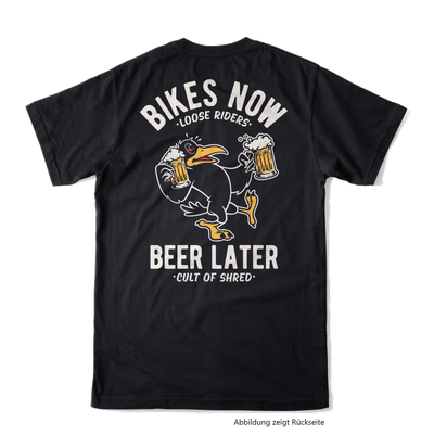 Loose Riders Fahrrad T-Shirt Loose Riders DRINKY CROW BLACK TECH TEE MTB Bikeshirt 0