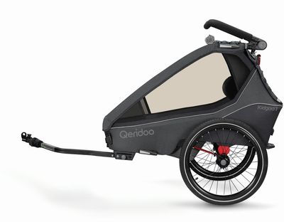 Qeridoo Fahrradanhänger Kinder Qeridoo Kidgoo 1 Steel Grey 2023
