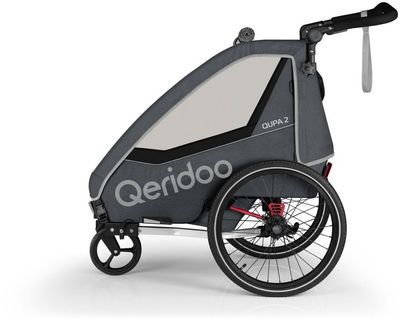 Qeridoo Fahrradanhänger Kinder Qeridoo QUPA 2 Grey 2023