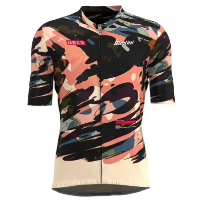 Santini Fahrradtrikots kurzarm Santini La Vuelta Cuitu Negru 0