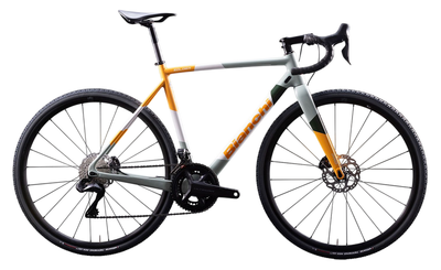 Cyclocross Bianchi Zolder Pro Ultegra Di2 2026 | 28 Zoll | Diamant | 48 cm | YE / Tangerine Orange / White - Desert Green Gloss (Bild 1)