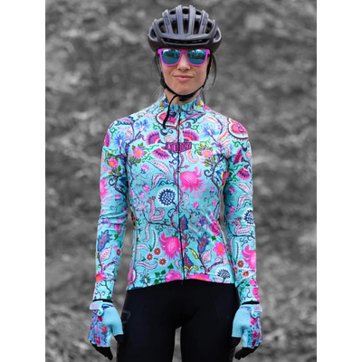 Fahrradtrikots langarm Cycology Gear SECRET GARDEN LONG SLEEVE JERSEY AQUA Radtrikot 0 (Bild 5)