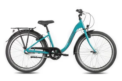 Kinderfahrrad 24 Zoll Grecos Kids W24 3G 2026 | 24 Zoll | Tiefeinsteiger | 34 cm | wasserblau (Bild 2)