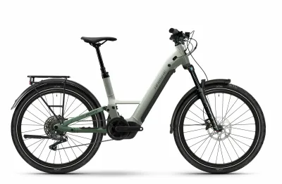 E-Bike Tourenrad Haibike ADVENTR 4 2026 | 600 Wh | 27,5 Zoll | Tiefeinsteiger | S / 43 cm | grey/bamboo green matt/glänzend (Bild 1)
