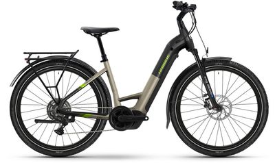 E-Bike Tourenrad Haibike Trekking 4 2026 | 600 Wh | 27,5 Zoll | Tiefeinsteiger | S | calm sand/lime glänzend (Bild 1)