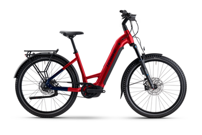 E-Bike Tourenrad Haibike Trekking 9 ABS 2025 | 800 Wh | 27,5 Zoll | Tiefeinsteiger | 45 CM | fruity red/blue gloss (Bild 1)