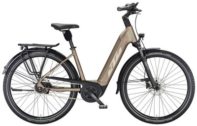 E-Stadtrad KTM MACINA CITY P610 RT 2023 | 625 Wh | 28 Zoll | Tiefeinsteiger | 46 cm | oak matt (champagne+orange) (Bild 1)