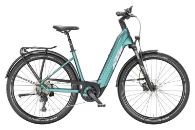 E-Bike Tourenrad KTM MACINA GRAN 820 2026 | 800 Wh | 29 Zoll | Tiefeinsteiger | 51 cm | green purple flip matt (Bild 1)