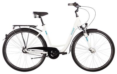 Stadtrad PASSAT Porto 2026 | 28 Zoll | Tiefeinsteiger | 50 cm | white/turquoise/silver (Bild 1)