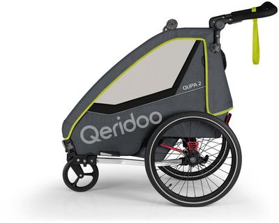 Fahrradanhänger Kinder Qeridoo QUPA 2 Lime 2023 (Bild 1)