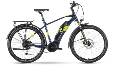E-Bike Tourenrad RAYMON CrossRay E 3.0 2023 | 500 Wh | 27,5 Zoll | Diamant | M / 52 cm | dark blue / limegreen gloss (Bild 1)