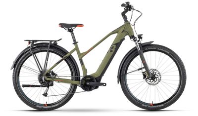 E-Bike Tourenrad RAYMON CrossRay E 5.0 2023 | 500 Wh | 27,5 Zoll | Tiefeinsteiger | L / 55 cm | armor / black / bright red matt (Bild 1)