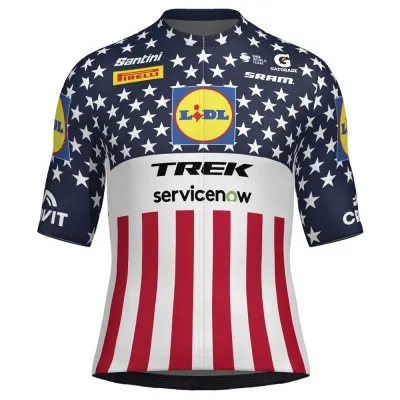 Fahrradtrikots kurzarm Santini LIDL Trek USA National Champion (Bild 1)