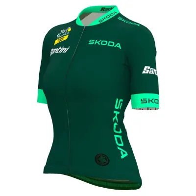 Fahrradtrikots kurzarm Santini Tour De France Femme Avec Zwift Best Sprinter Leader (Bild 3)