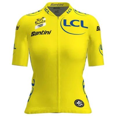 Fahrradtrikots kurzarm Santini Tour De France Femme Zwift Overall Leader (Bild 1)