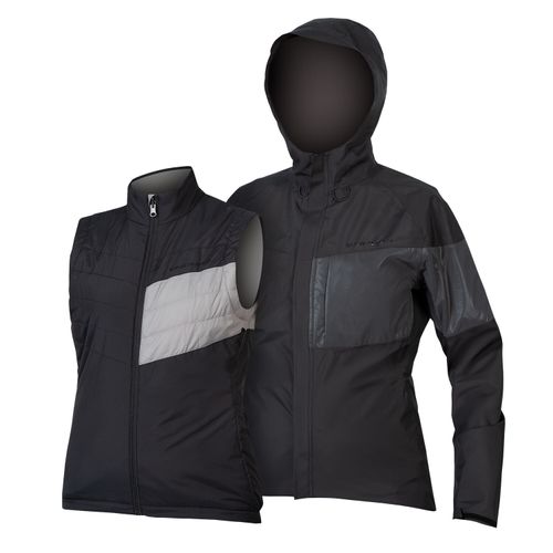Fahrrad Regenjacken Endura Damen Urban Luminite 3 in 1 Jacke II 2023