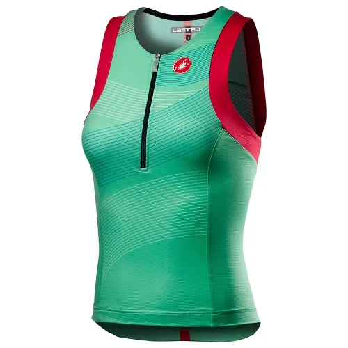Fahrradtrikots ärmellos Castelli Free Tri Rosso Corsa