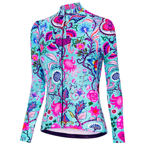 Fahrradtrikots langarm Cycology Gear SECRET GARDEN LONG SLEEVE JERSEY AQUA Radtrikot 0