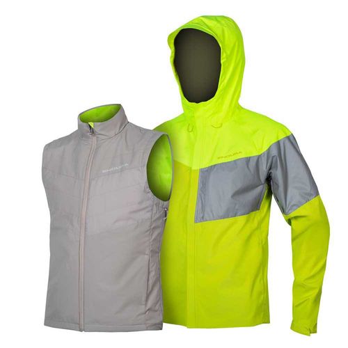 Fahrrad Regenjacken Endura Urban Luminite 3 in 1 Jacke II 2023