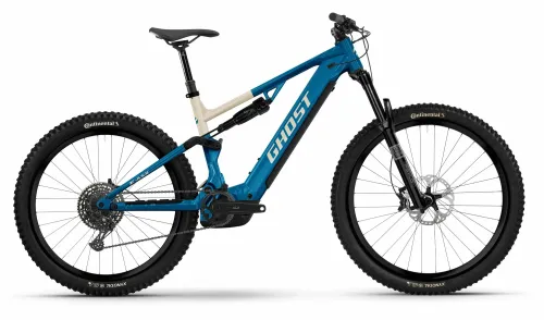 e bike fully 500W Mid-Drive, 720Wh, 75 miles, 500W Mid-Drive, Full Suspension Mountain Ebike for sale, Cyke Falcon A, Dark Blue / 17