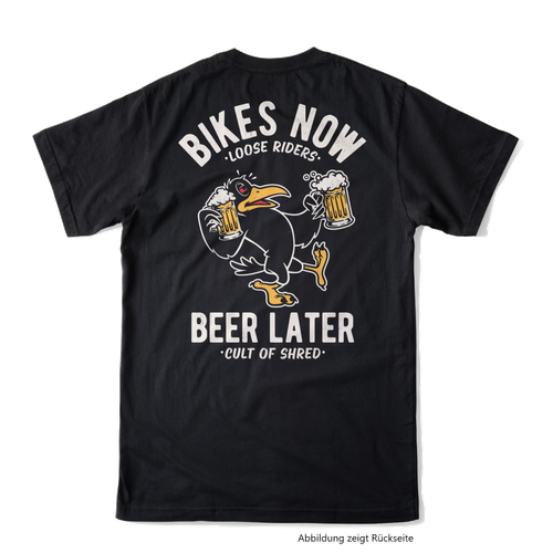Fahrradtrikots kurzarm Loose Riders DRINKY CROW BLACK TECH TEE 2026