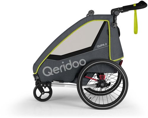 Fahrradanhänger Kinder Qeridoo QUPA 2 Lime 2023