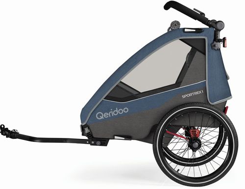 Fahrradanhänger Kinder Qeridoo Sportrex 1 Limited Edition Jeans Blue 2023
