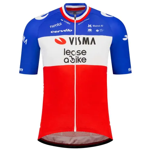 Fahrradtrikots kurzarm Team Visma | Lease a Bike Team Visma Lease A Bike Replica French Campion 2026