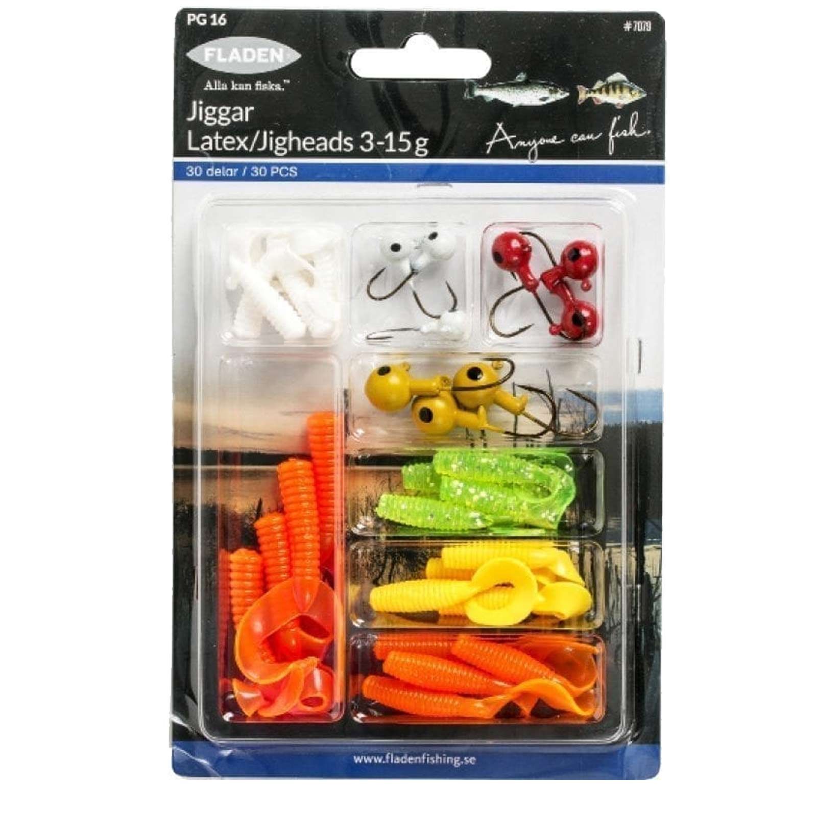 Gummifische Fladen Premium Twister Set 8,0cm 3,0-15,0g 30 Teile Angelset