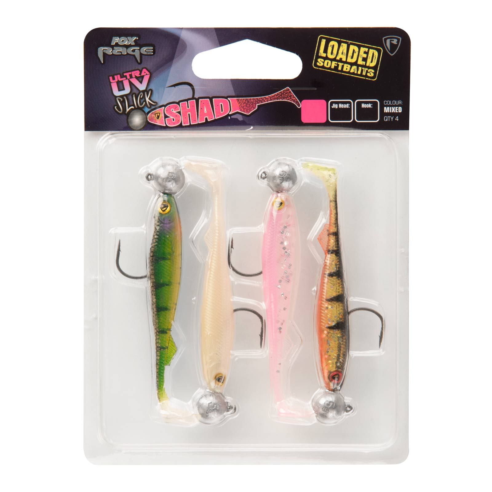 Fox Rage Slick Shad Loadet UV Mixed Colour Set