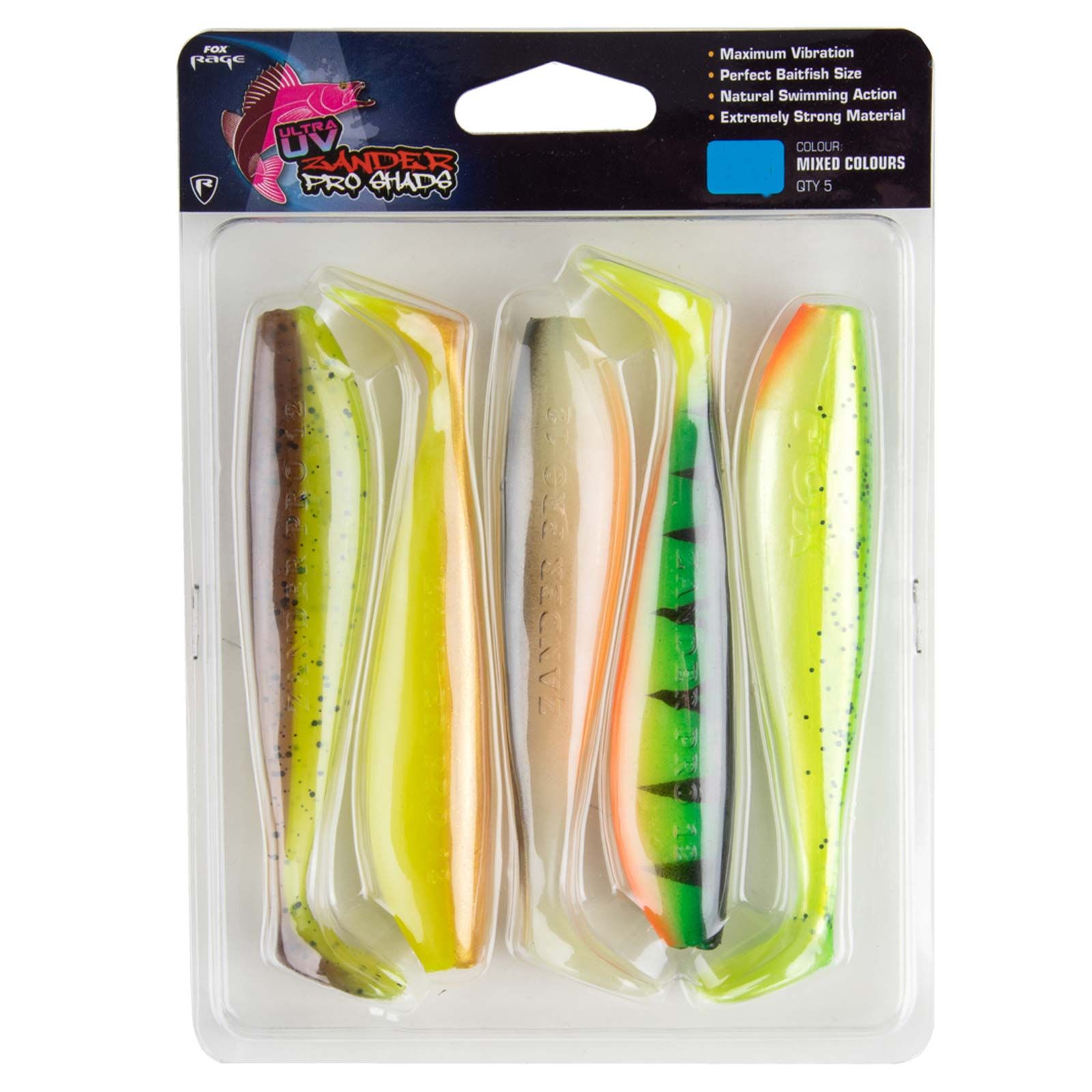 undefined Zander Pro Shad Ultra UV Mixed Colour Pack