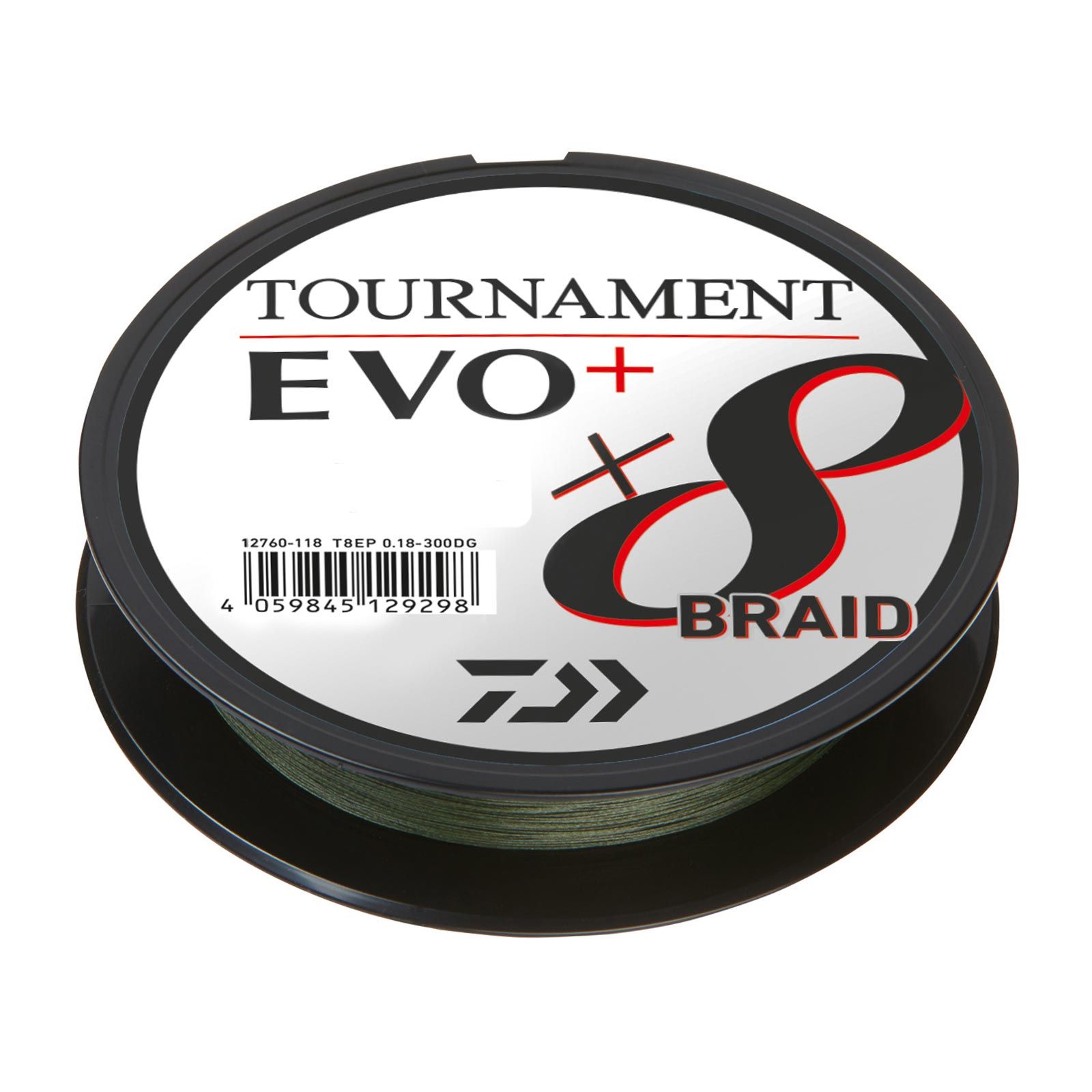 Daiwa Tournament X8 Braid EVO+ 135m Dunkelgrün geflochtene Angelschnur