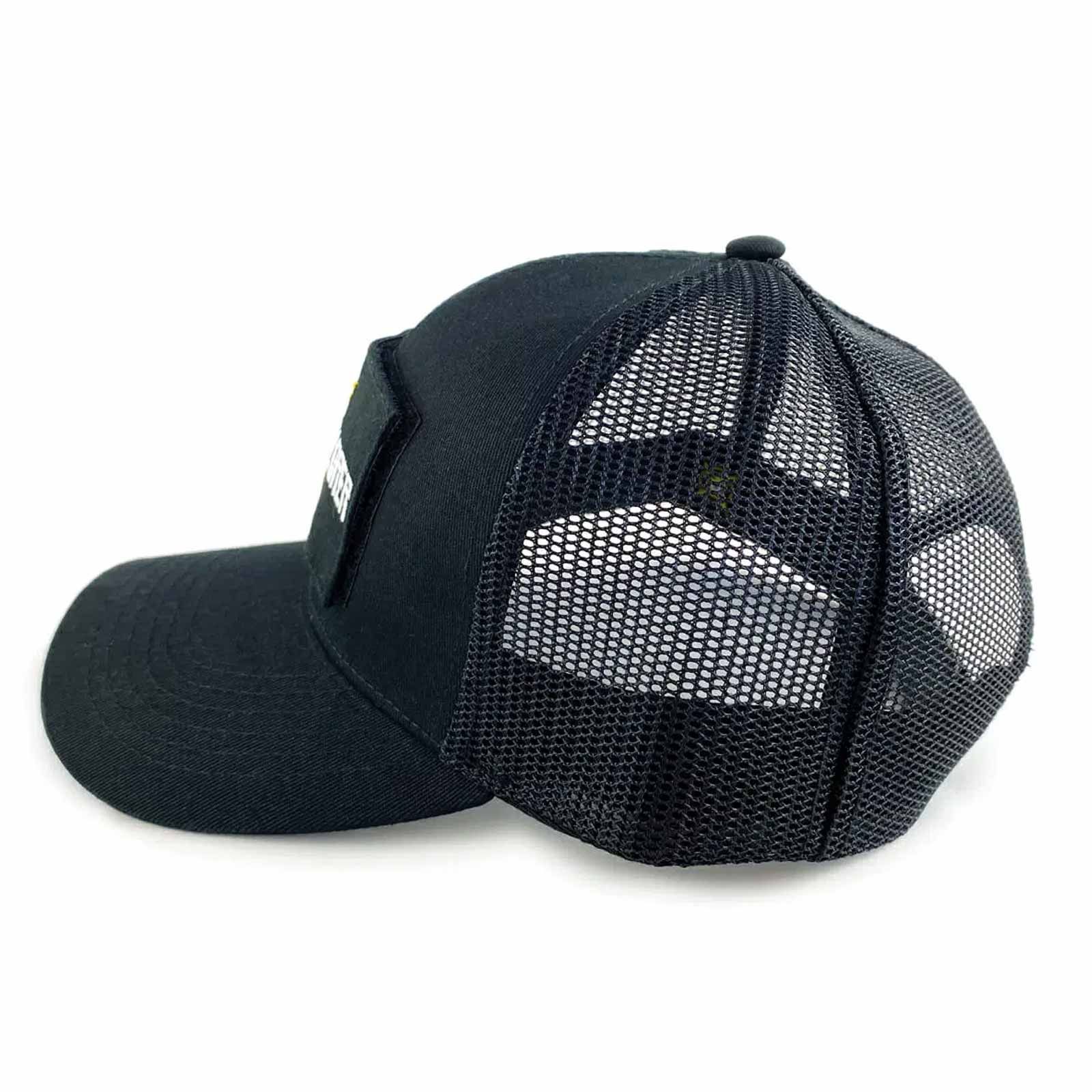 Mützen und Caps FishXplorer Set-Trucker Cap Wasser- & Uv Resistent Schwarz mit 4 Patches: Fishxplorer, Hecht, Barsch, Zander (Bild 3)