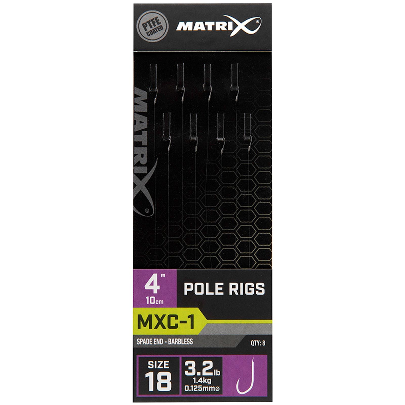 Fox Matrix Matrix MXC-1 Barbless 10cm Pole Rigs Gebundene Angelhaken