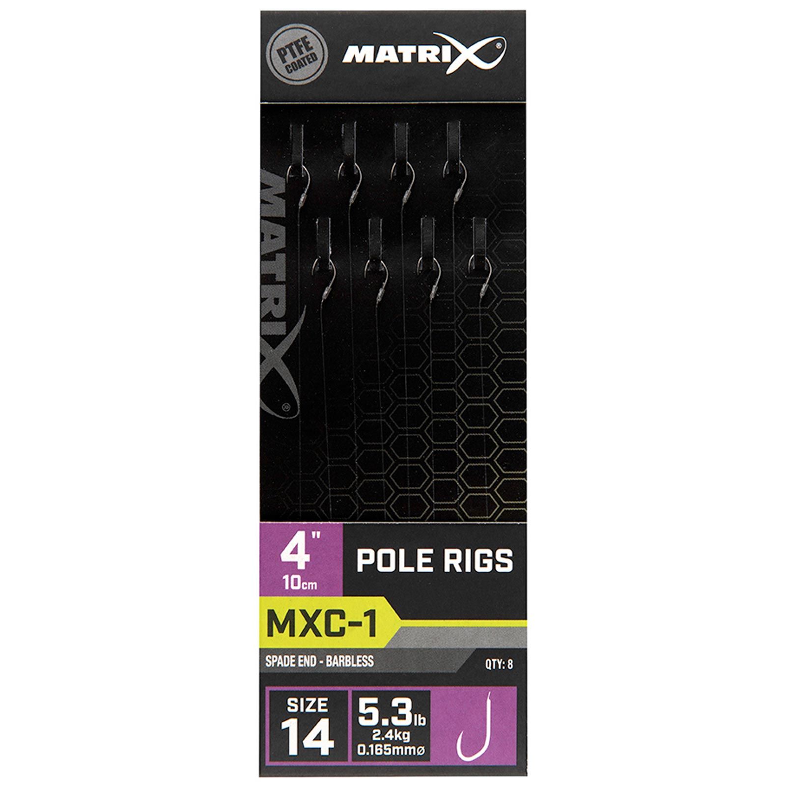 Fox Matrix Matrix MXC-1 Barbless 10cm Pole Rigs Gebundene Angelhaken