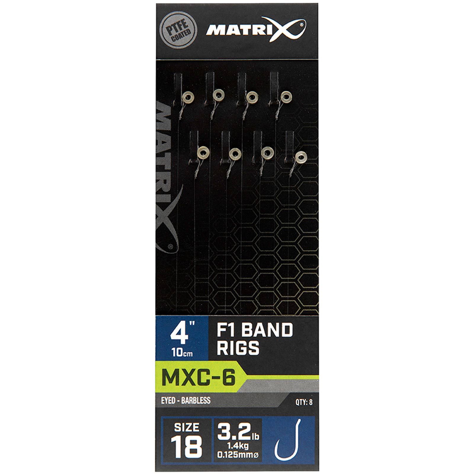 Fox Matrix Matrix MXC-6 Barbless 10cm F1 Band Rigs Gebundene Angelhaken
