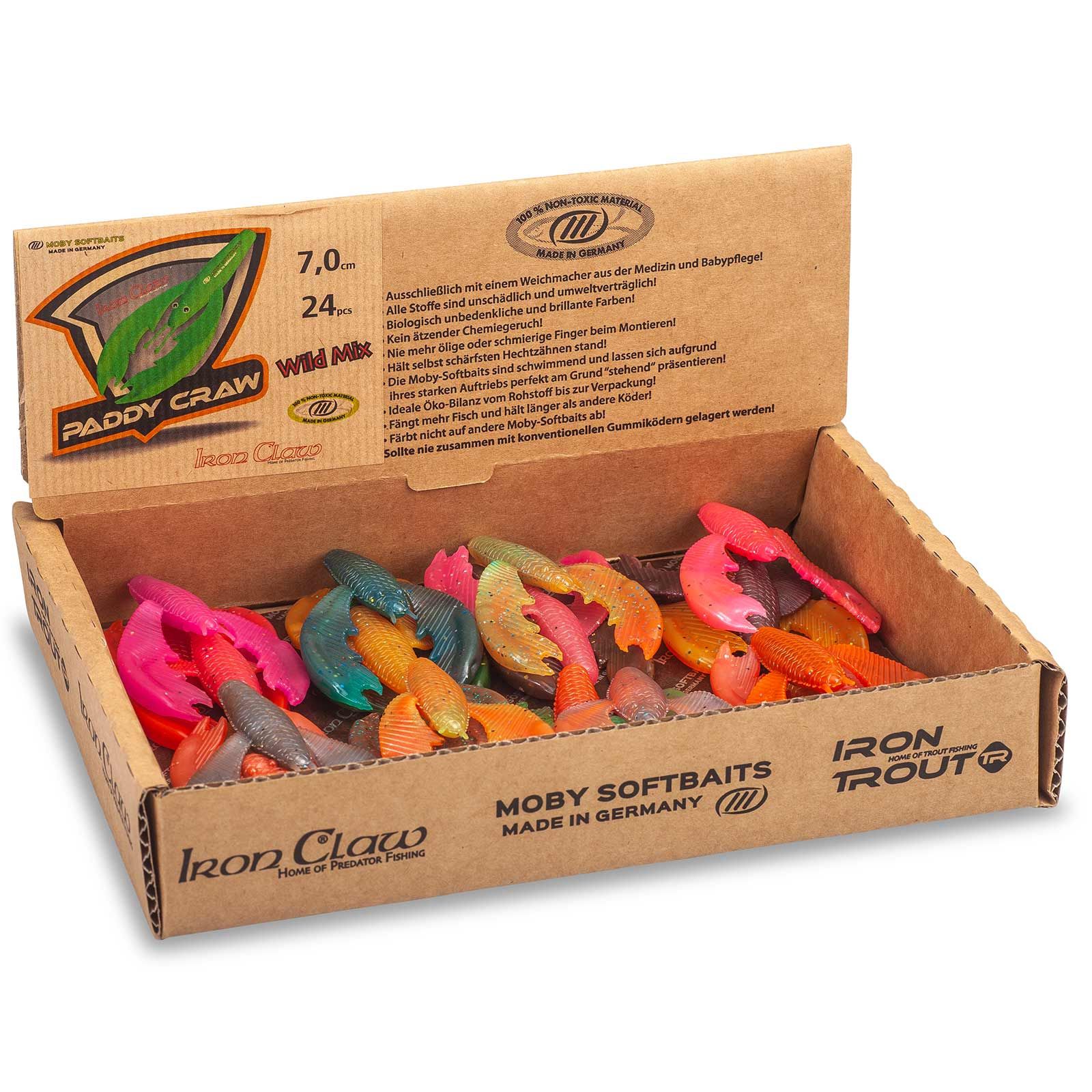 Moby Softbaits Sänger Iron Claw Moby Paddy Non Toxic Craw Wild Mix