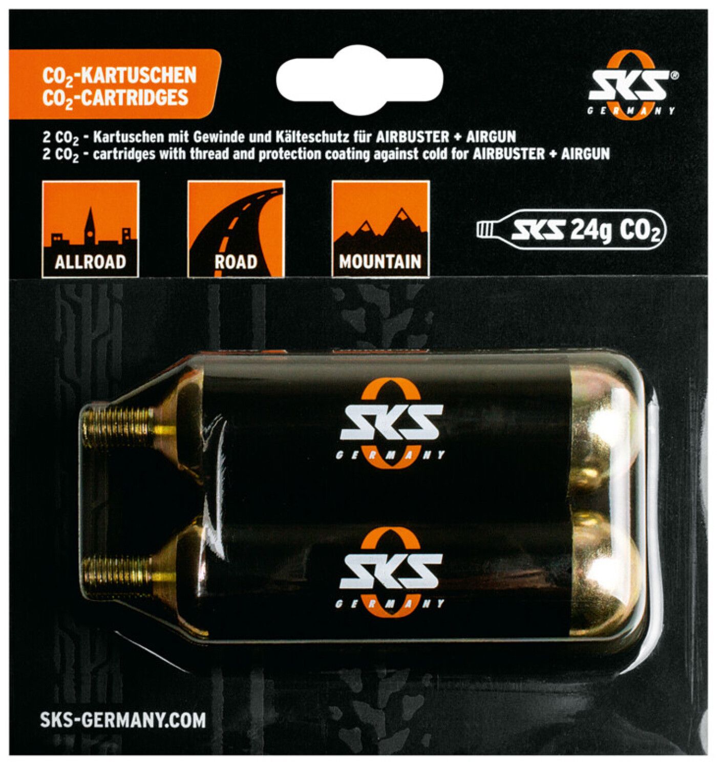 SKS Germany CO2 KARTUSCHEN-SET 24G MIT GEWINDE (2 STK.) (Bild 1)