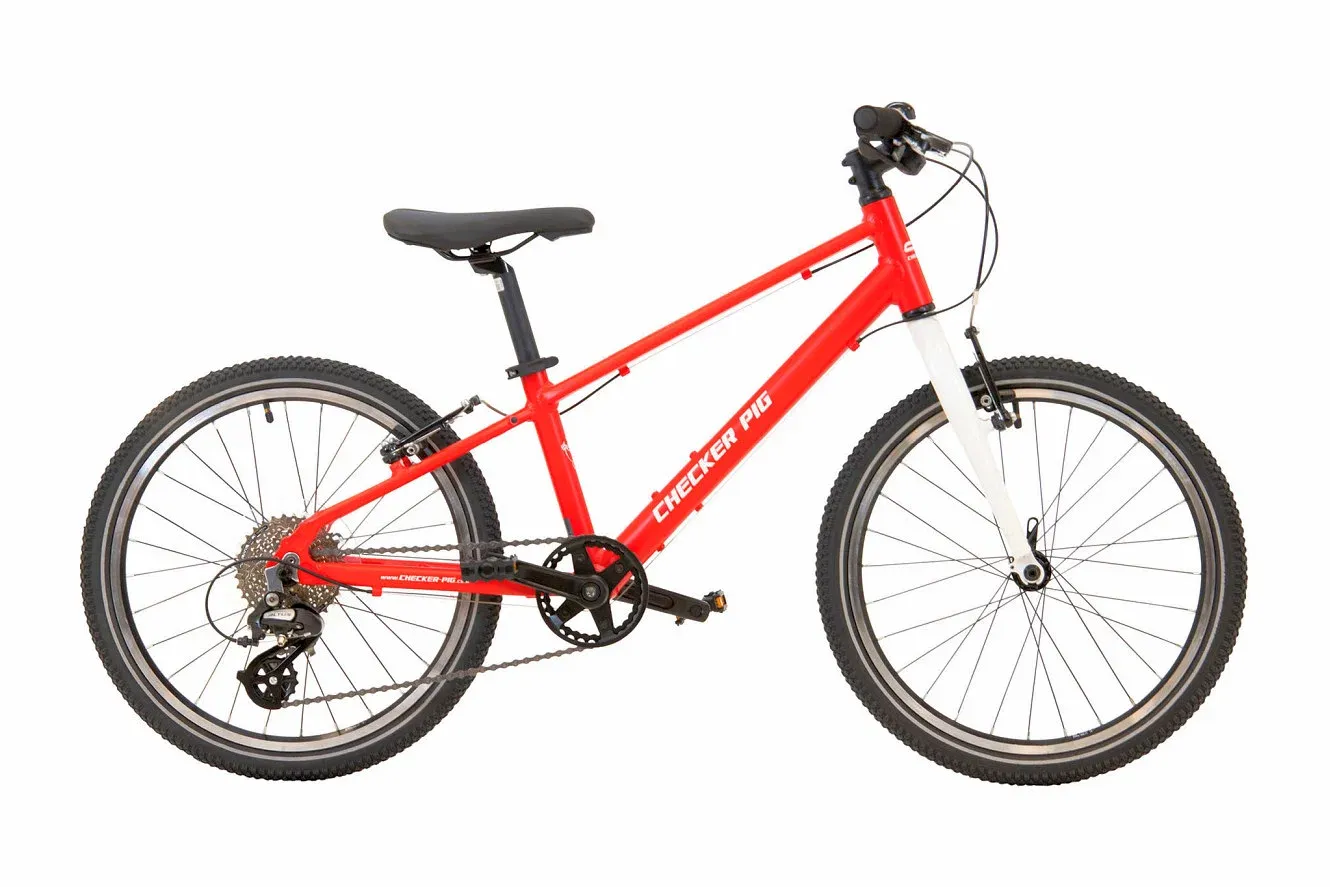 Kinderfahrrad 20 Zoll Checker Pig Pig Puh lite 2025 | 20 Zoll | Diamant | 27 cm | rot-weiß (Bild 2)