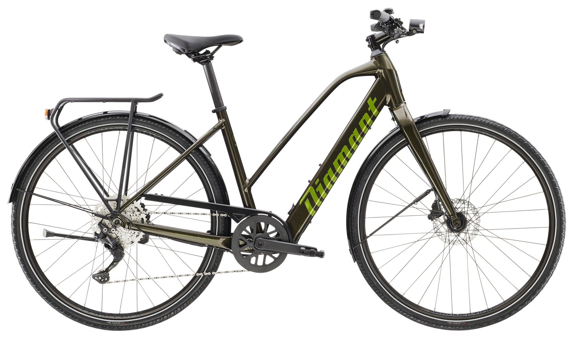 E-Bike Tourenrad Diamant 365 Deluxe 2023 | 252 Wh | 28 Zoll | Trapez | M | OXIDGRÜN METALLIC (Bild 1)