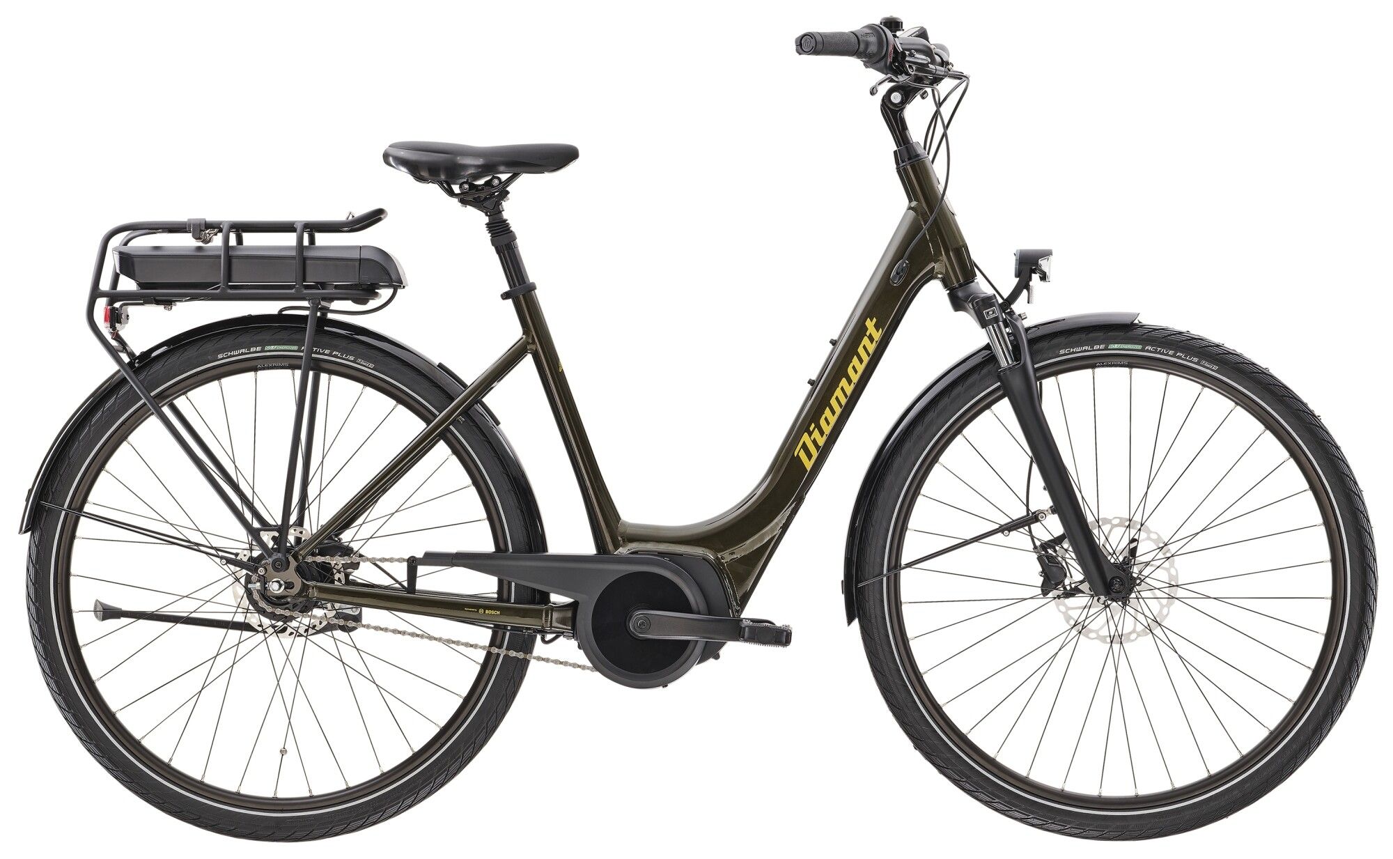 E-Bike Tourenrad Diamant Turmalin+ 2022 | 400 Wh | 28 Zoll | Tiefeinsteiger | L | OXIDGRUEN METALLIC (Bild 1)