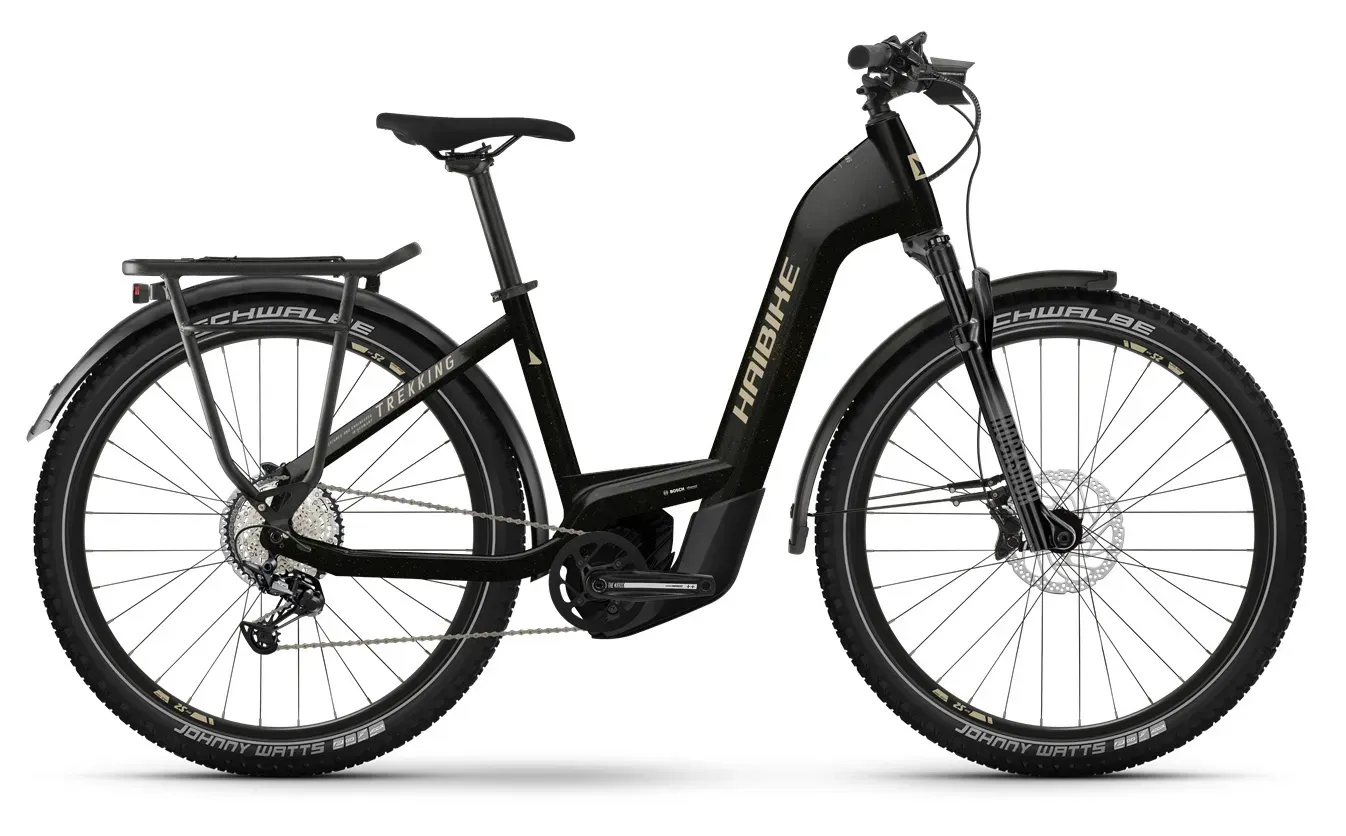 E-Bike Tourenrad Haibike Trekking 11 2022 | 750 Wh | 27,5 Zoll | Tiefeinsteiger | 46 cm | gloss black metal tan (Bild 1)