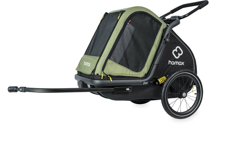 Fahrradanhänger Hund Hamax Pluto M Hundeanhänger mit Deichsel und Buggyrad 2025