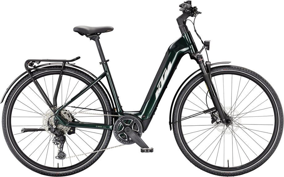 E-Bike Tourenrad KTM Macina Sport SX 20 2026 | 400 Wh | 28 Zoll | Tiefeinsteiger | 46 cm | Smaragd Black/Silver (Bild 3)