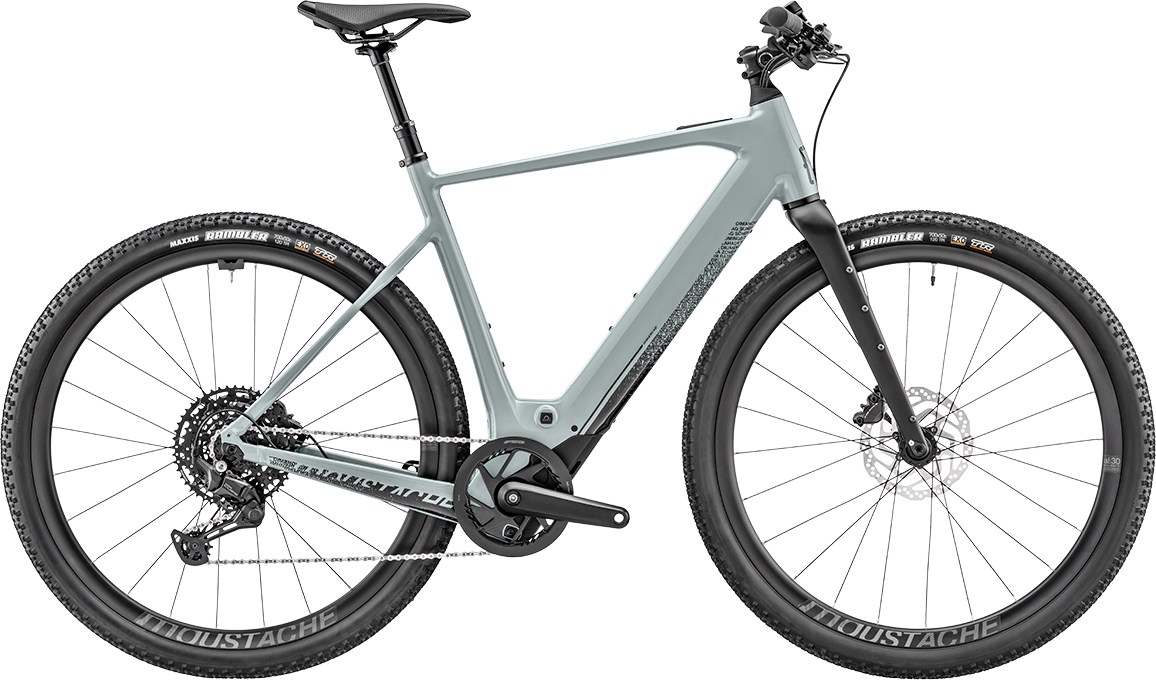 Gravel E-Bike Moustache Bikes Dimanche Gravel 2 2026 | 400 Wh | 29 Zoll | Diamant | 58  cm / XL | blue grey glossy (Bild 2)